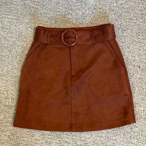 Forever 21 | Brown faux suede skirt with belt